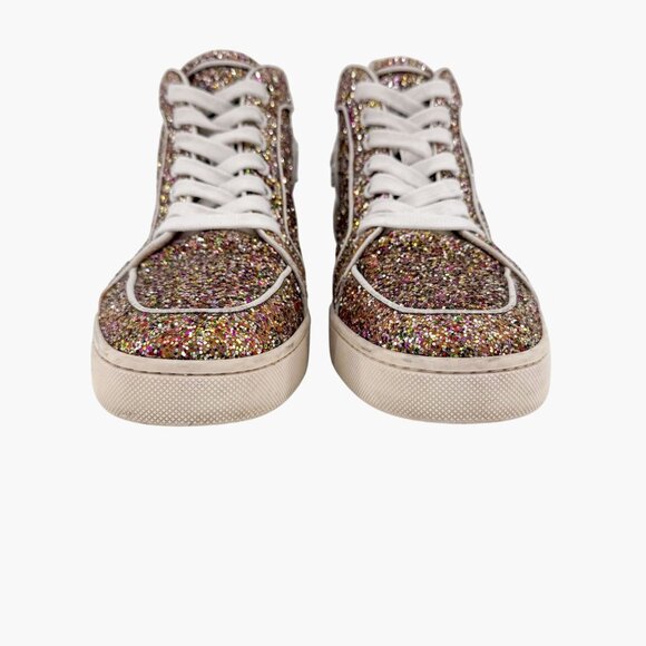 Christian Louboutin Rantus Orlato Glitter High Top Sneakers Size 38 US 8 Women's - Picture 6 of 16